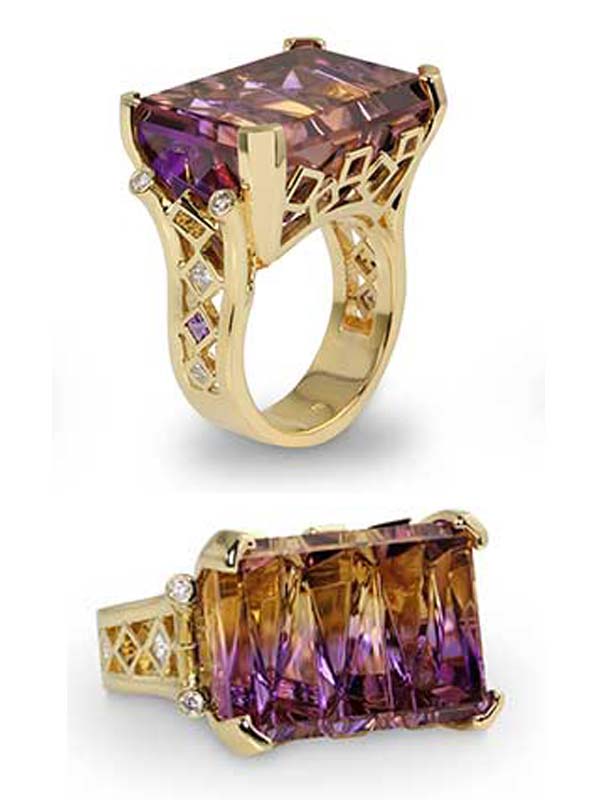 Designer Ametrine Ring designed by Pheap Lorn-Canossi of Phenomenon Jewels