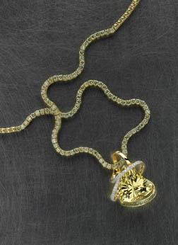 Orthoclase and Demantoid Necklace by Glen Engelbrecht, GJ Designs