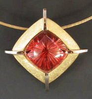 Gold Sunstone Pendant by R W Wise Goldsmiths